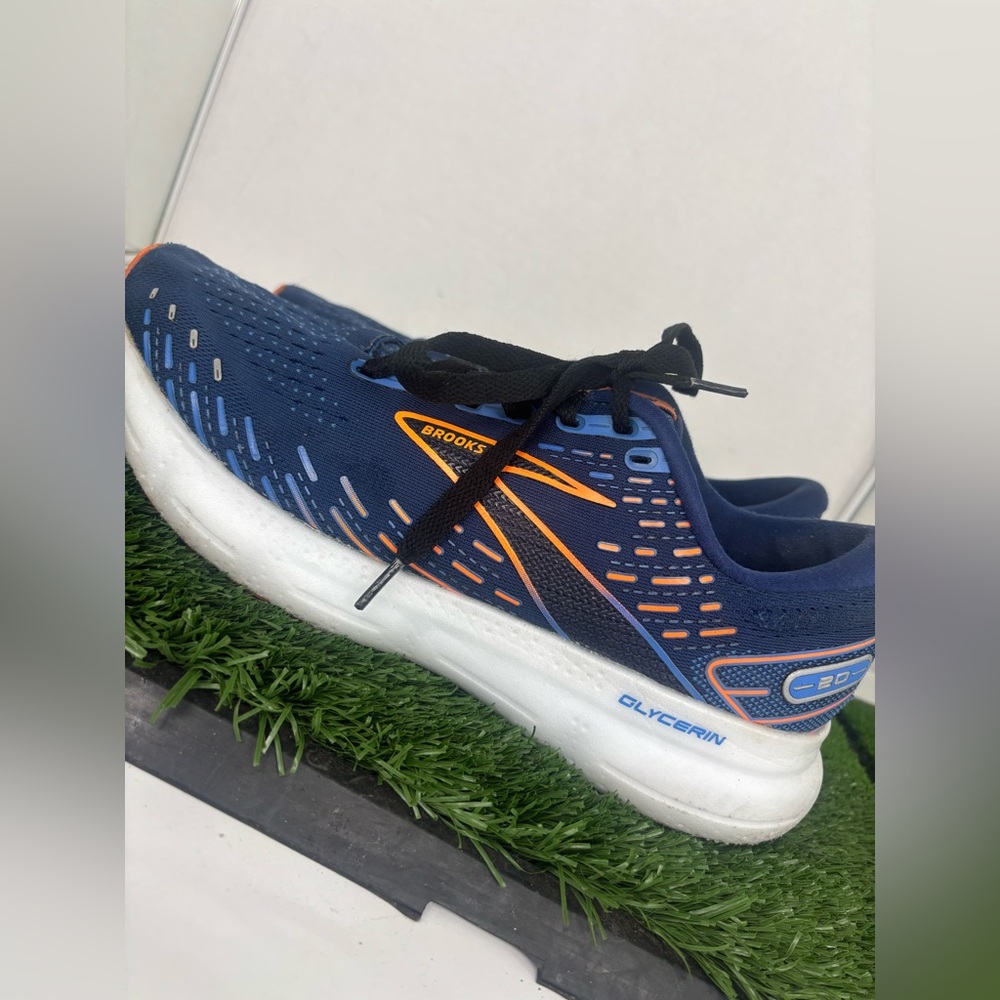 Brooks Glycerin 20 Shoes Mens 9.5 Blue Depths Palace Orange Sneakers